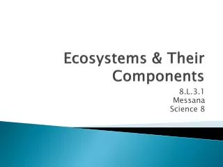 Ecosystems &amp; Their Components