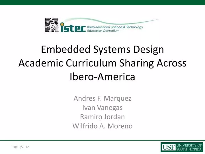 embedded systems design academic curriculum sharing across ibero america