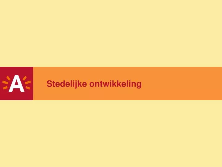 stedelijke ontwikkeling