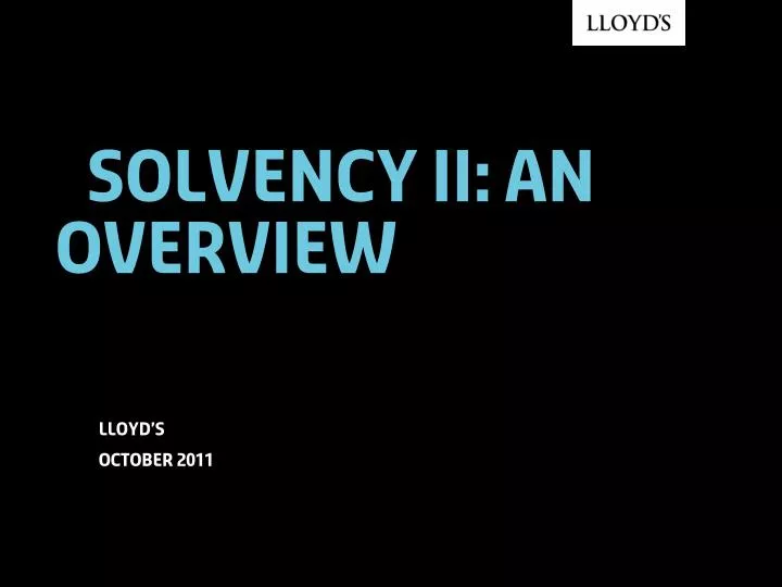 solvency ii an overview