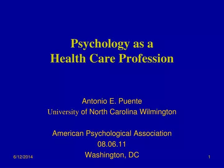 psychology as a health care profession