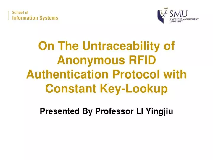 on the untraceability of anonymous rfid authentication protocol with constant key lookup
