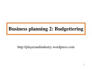 business planning 2 budgettering