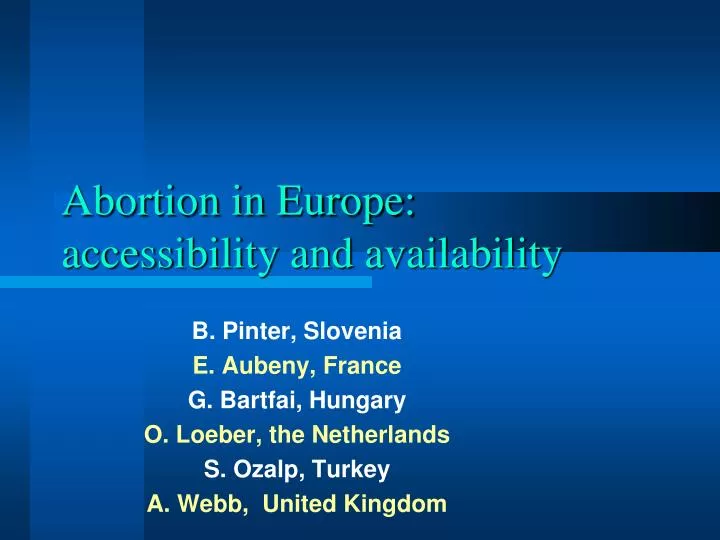 abortion in europe accessibility and availability