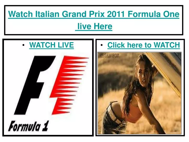 watch italian grand prix 2011 formula one live here