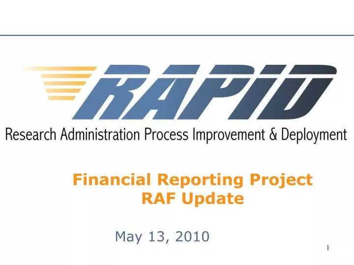 financial reporting project raf update