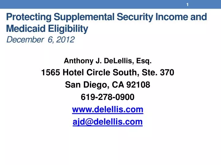 protecting supplemental security income and medicaid eligibility december 6 2012