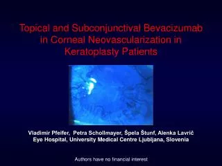 Topical and Subconjunctival Bevacizumab in Corneal Neovascularization in Keratoplasty Patients