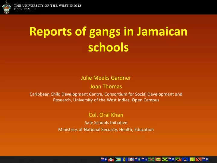 reports of gangs in jamaican schools