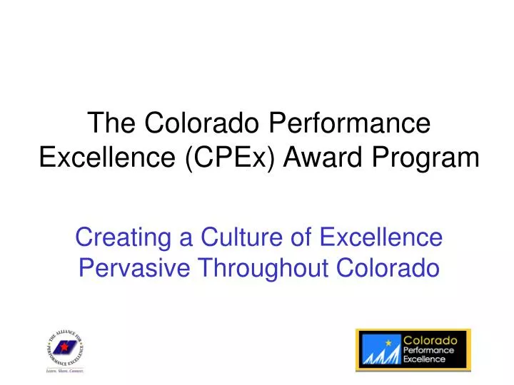 the colorado performance excellence cpex award program