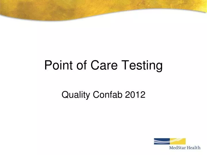 point of care testing