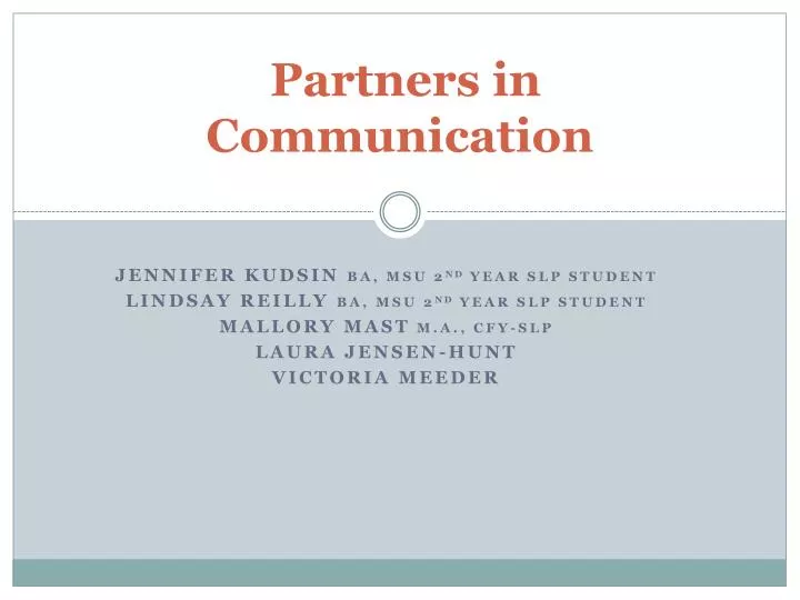 partners in communication