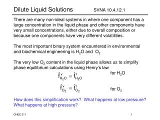 Dilute Liquid Solutions 		 SVNA 10.4,12.1