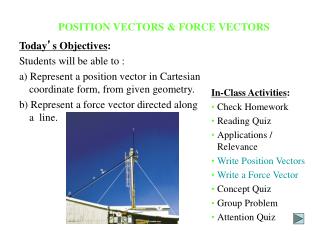 POSITION VECTORS &amp; FORCE VECTORS