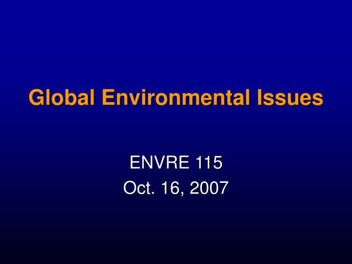 global environmental issues
