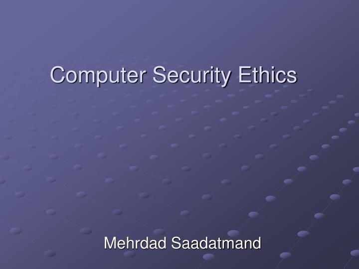 computer security ethics