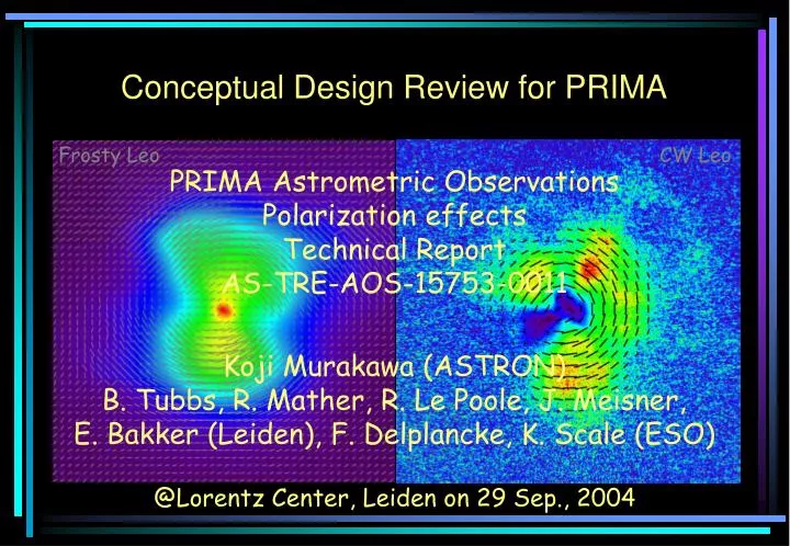 conceptual design review for prima