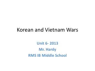Korean and Vietnam Wars