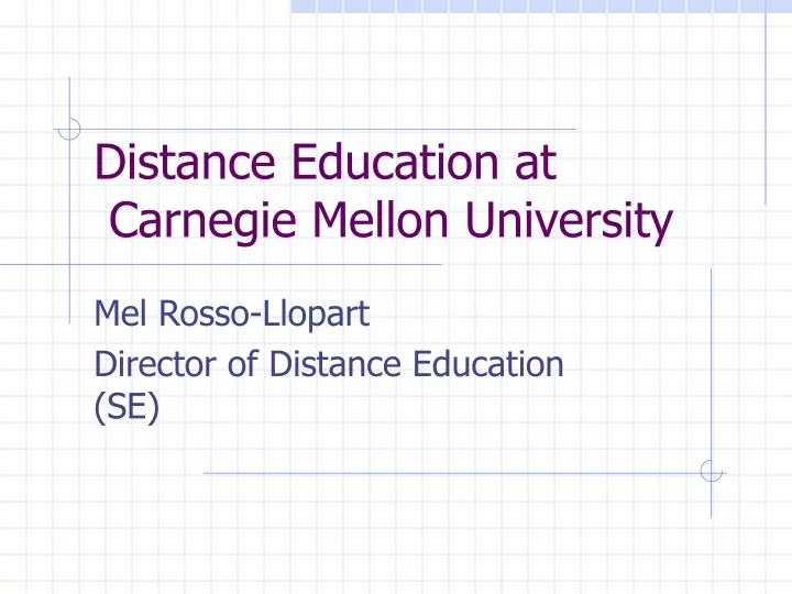 distance education at carnegie mellon university