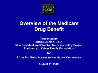 Overview of the Medicare Drug Benefit