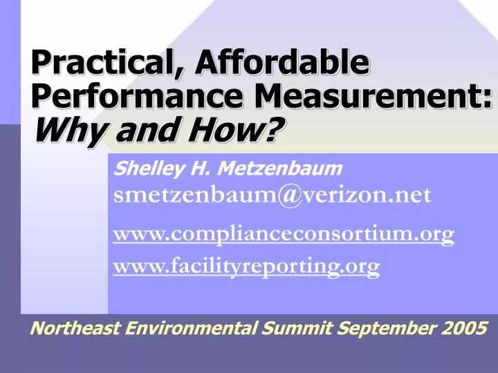 practical affordable performance measurement why and how