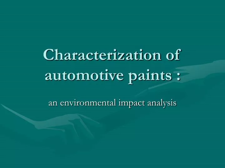 characterization of automotive paints