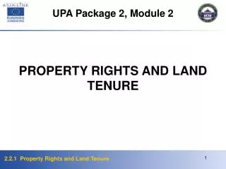 PROPERTY RIGHTS AND LAND TENURE