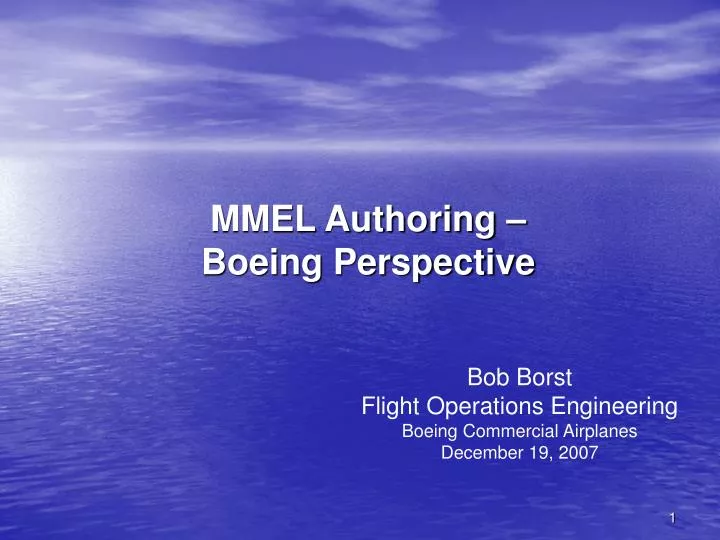 mmel authoring boeing perspective