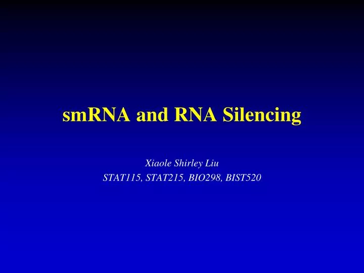 smrna and rna silencing