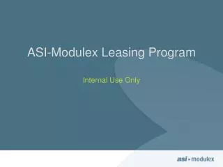 ASI-Modulex Leasing Program