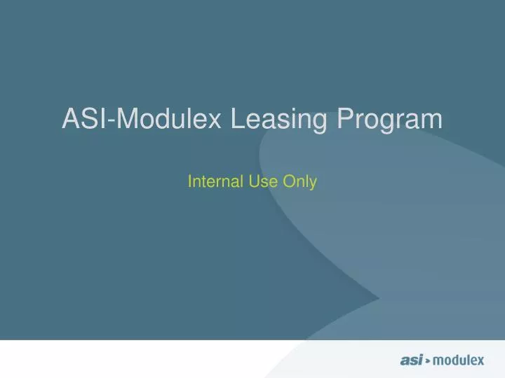 asi modulex leasing program