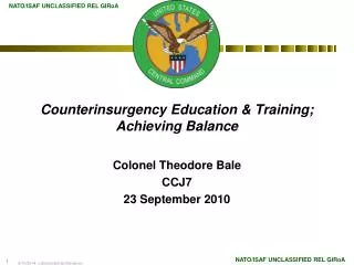 Counterinsurgency Education &amp; Training; Achieving Balance