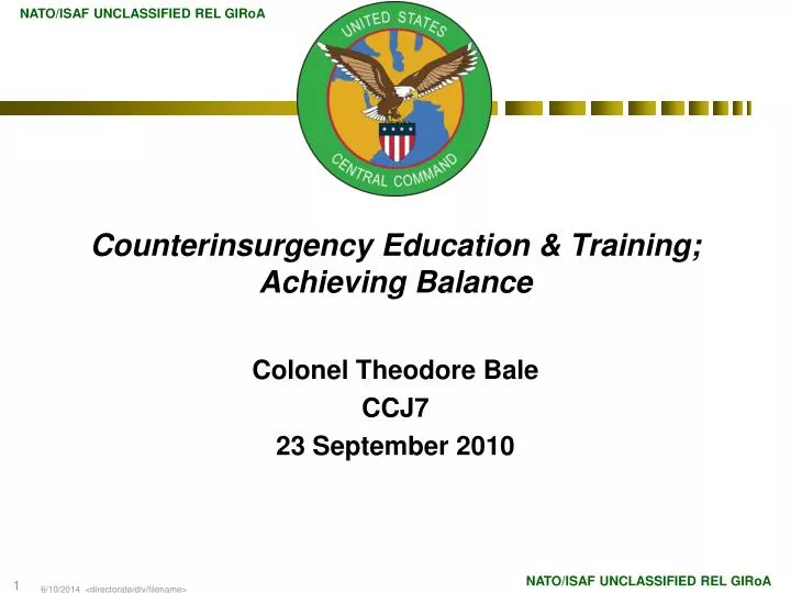 counterinsurgency education training achieving balance
