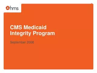 CMS Medicaid Integrity Program
