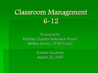 Classroom Management 6-12