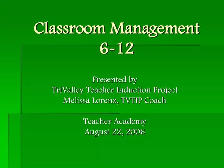 classroom management 6 12