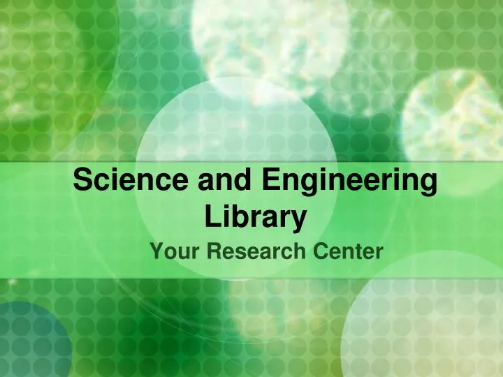 science and engineering library