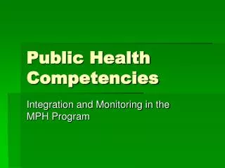 Public Health Competencies