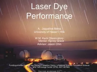 Laser Dye Performance