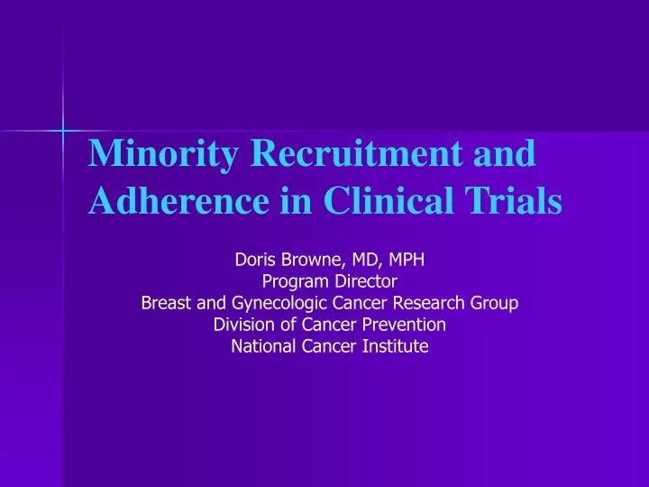 minority recruitment and adherence in clinical trials