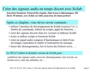 cr er des signaux audio en temps discret avec scilab