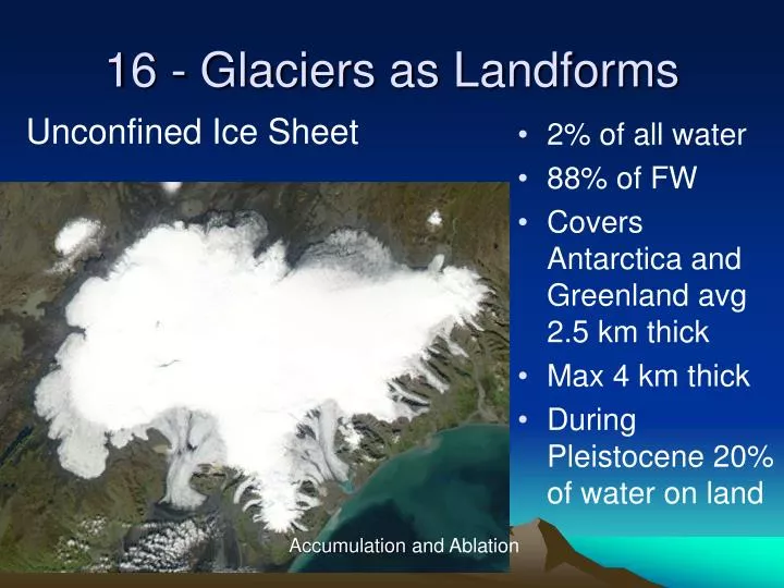 16 glaciers as landforms