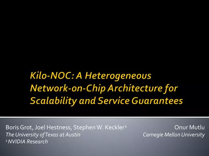 kilo noc a heterogeneous network on chip architecture for scalability and service guarantees