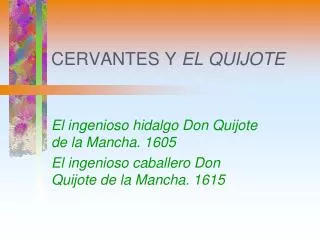 cervantes y el quijote