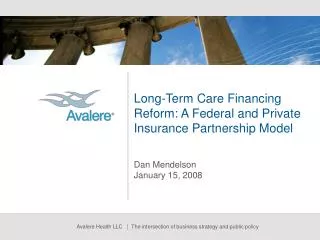 Long-Term Care Financing Reform: A Federal and Private Insurance Partnership Model