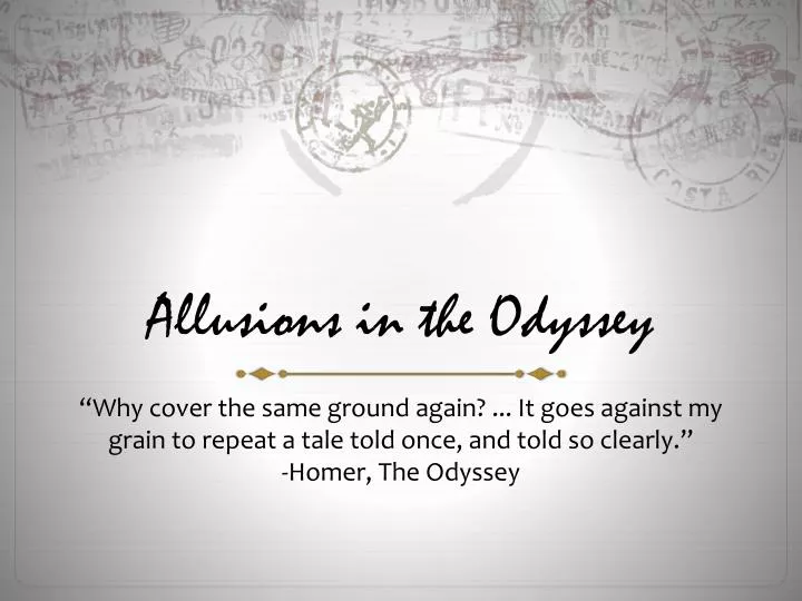 allusions in the odyssey