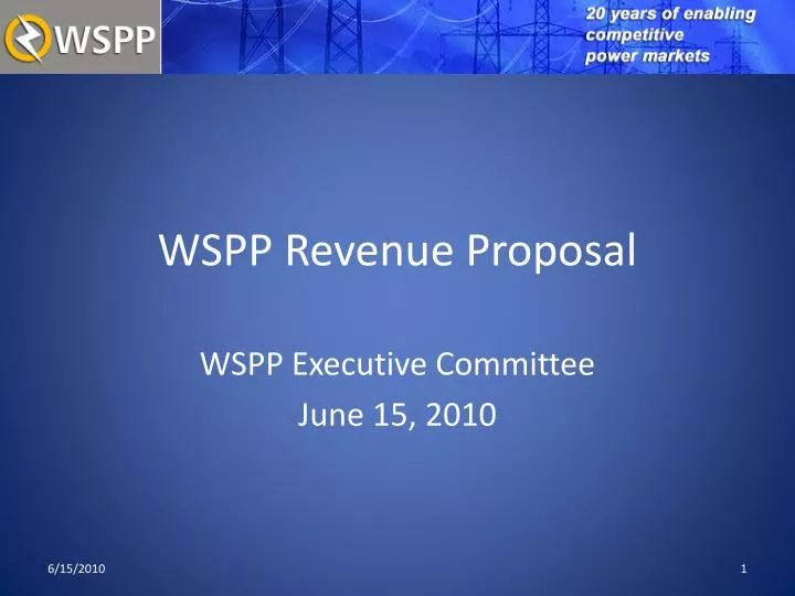 wspp revenue proposal