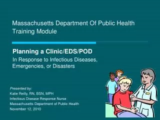 Massachusetts Department Of Public Health Training Module