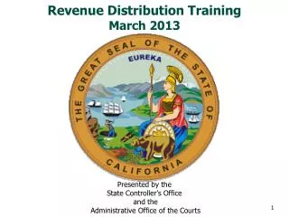 Revenue Distribution Training March 2013