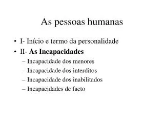 as pessoas humanas